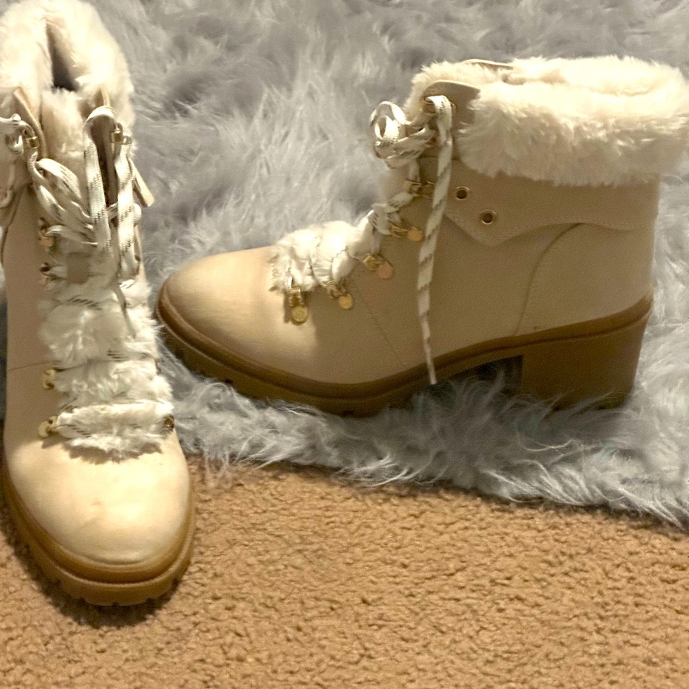 Ladies winter white booties